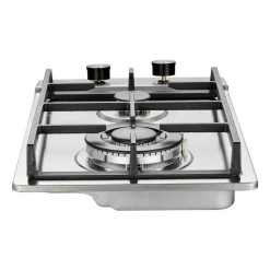VEVOR Gas Cooktop 12 inch, Max 12250BTU 2 Burners Built-in Stainless Steel Gas Stove Top, LPG/NG Convertible Dual Fuel Natural Gas Hob with Thermocouple Protection for Outdoor, Kitchen, Camping, RV