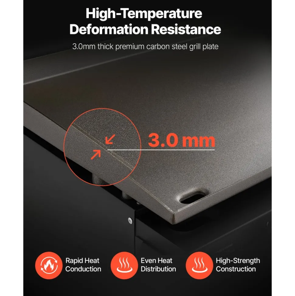 VEVOR Gas Griddle, 2 Burner Tabletop Griddle, 22 inch Portable Griddles Propane with Lid, Oil Drain Hole & Oil Collection Tray, 2 x 11000BTU Camping Flat Top Grill for Outdoor Cooking, Tailgating
