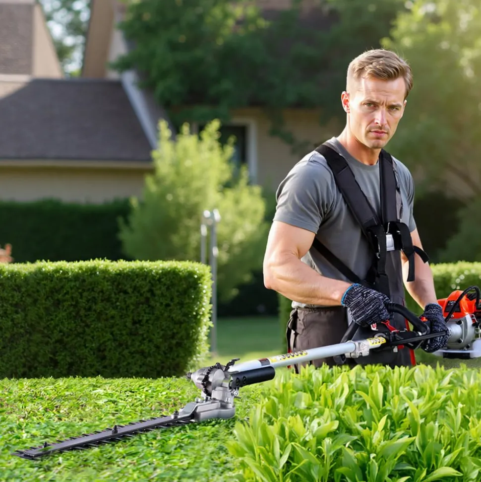 VEVOR Gas Hedge Trimmer, 2 Cycle Gas Power Handheld Hedge Trimmer, 4-in-1 26cc Weed Eater with Protective Gear Set, Includes Hedge and String Trimmer, Edger, Brush Cutter, for Trimming Shrubs & Bushes