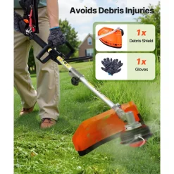 VEVOR Gas Hedge Trimmer, 2 Cycle Gas Power Handheld Hedge Trimmer, 4-in-1 26cc Weed Eater with Protective Gear Set, Includes Hedge and String Trimmer, Edger, Brush Cutter, for Trimming Shrubs & Bushes