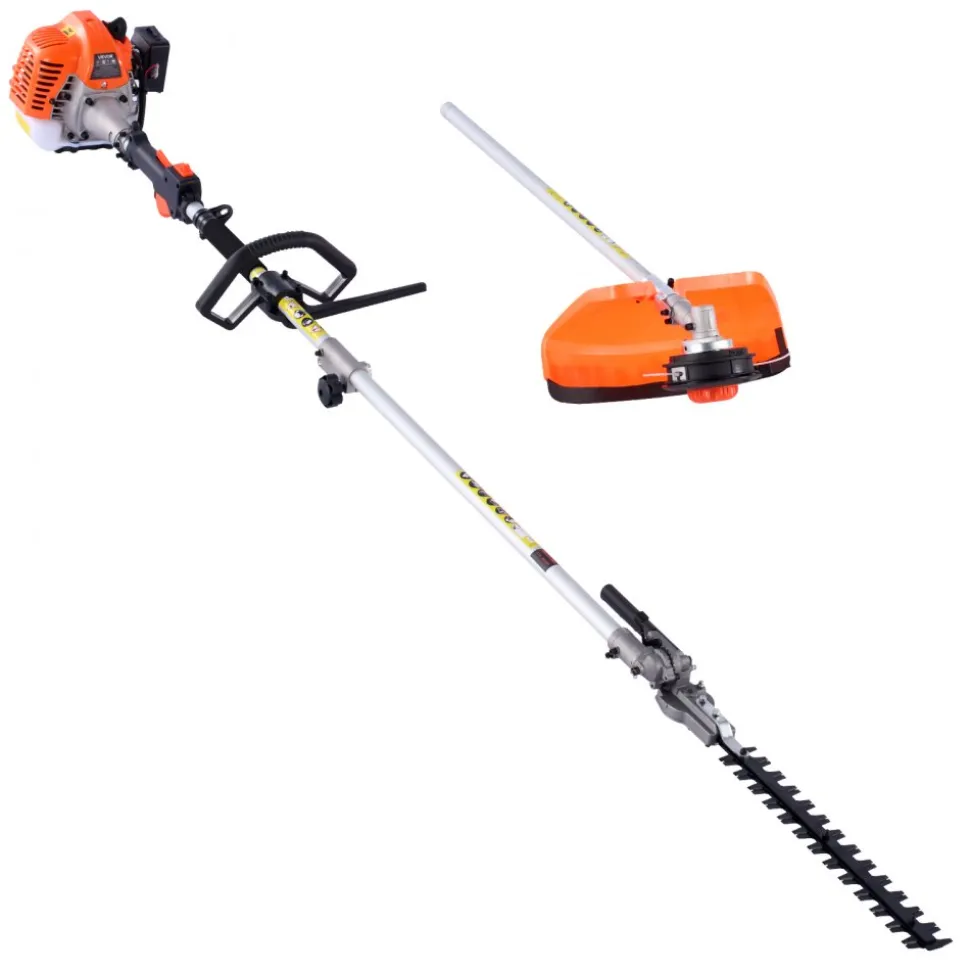 VEVOR Gas Hedge Trimmer, 2 Cycle Gas Power Handheld Hedge Trimmer, 4-in-1 26cc Weed Eater with Protective Gear Set, Includes Hedge and String Trimmer, Edger, Brush Cutter, for Trimming Shrubs & Bushes
