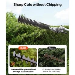 VEVOR Gas Hedge Trimmer, 2 Cycle Gas Power Handheld Trimmer, 6-in-1 26cc Weed Eater with Extension Pole & Protective Gear Set, Includes Hedge & String Trimmer, Brush Cutter(3T & 40T), Edger, Pole Saw