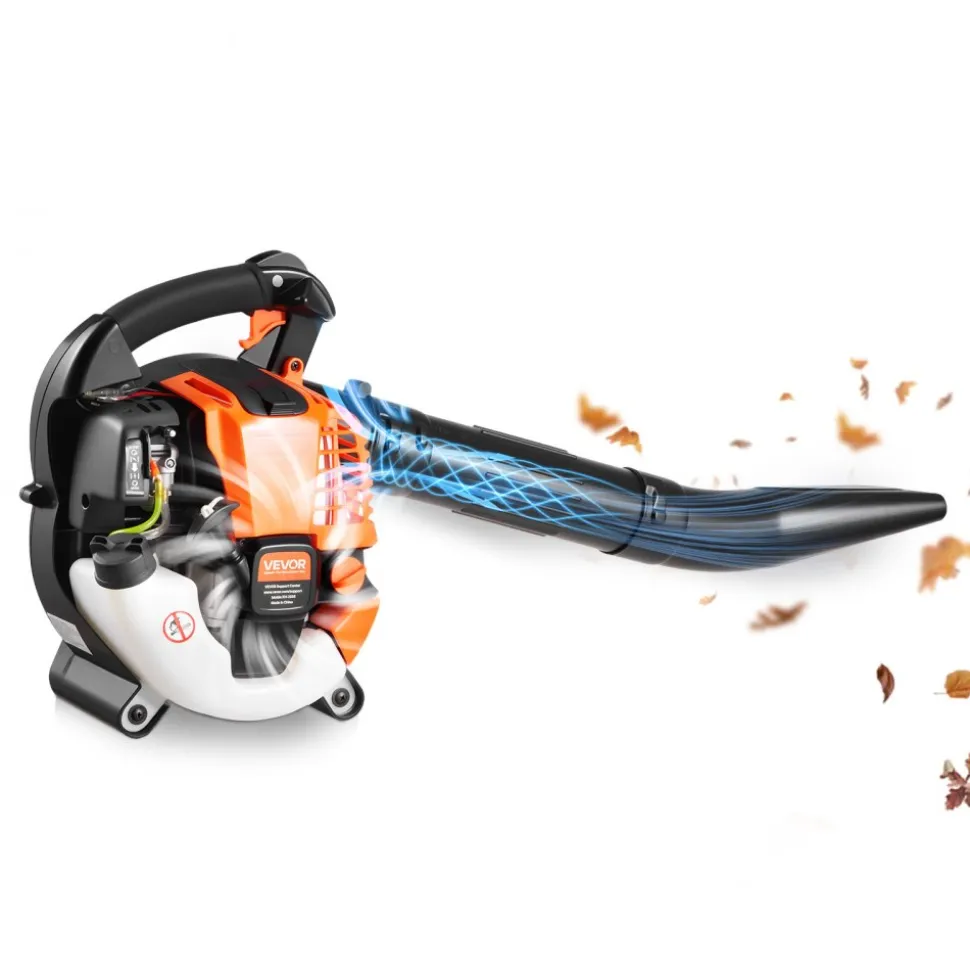 VEVOR Gas Leaf Blower, 25.4CC 4-Stroke Gas Powered Handheld Leaf Blower with 0.75L Fuel Tank, 340 CFM Air Volume, 130 MPH Air Speed, Ideal for Lawn Care, Leaves Cleaning, Yard Debris & Snow Removal