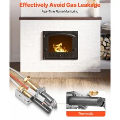 VEVOR Gas Pilot Assembly, OE 446-512A, HSRV 446-512A, SRV 446-512A Fireplace Gas Pilot Assembly Kit, Natural Gas Ignition Replacement, Compatible with Heat & Glo, Heatilator, Lennox, Regency Models