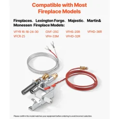VEVOR Gas Pilot Assembly, OE 14D0477, LPG8404, SRV14D0477 Fireplace Gas Pilot Assembly Kit, LPG Ignition Replacement, Compatible with Lexington Forge, Majestic, Martin, Monessen Models