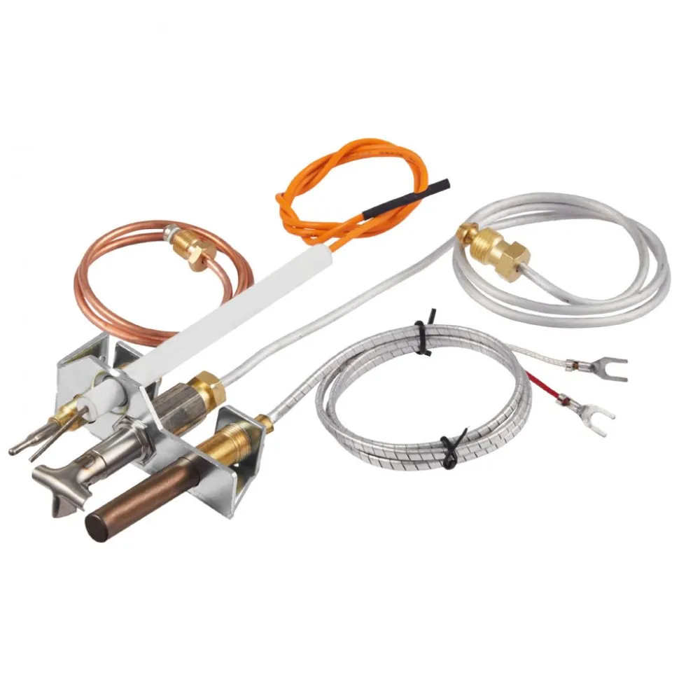 VEVOR Gas Pilot Assembly, OE 4021-732, 25660 Fireplace Gas Pilot Assembly, Natural Gas Ignition Replacement with Pilot Tube, Thermocouple, Thermopile, Wires, Compatible with Heatilator Models