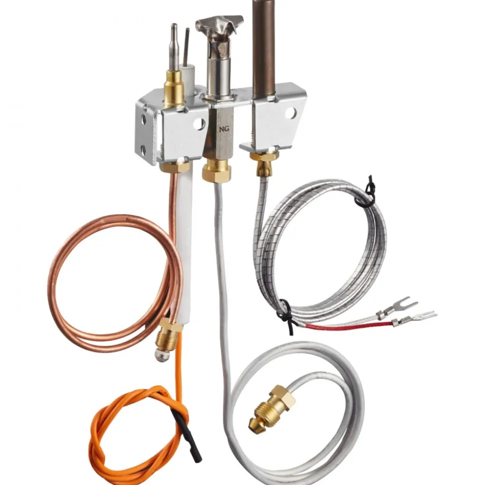 VEVOR Gas Pilot Assembly, OE 4021-732, 25660 Fireplace Gas Pilot Assembly, Natural Gas Ignition Replacement with Pilot Tube, Thermocouple, Thermopile, Wires, Compatible with Heatilator Models