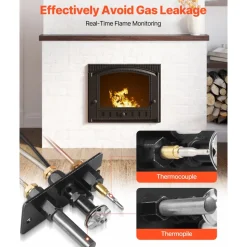 VEVOR Gas Pilot Assembly, OE 69L17, 69L1701, 904405, J4117, 108084-02 Fireplace Gas Pilot Assembly Kit, Natural Gas Ignition Replacement, Compatible with Lennox, Superior, Astria Models, Black