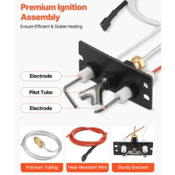 VEVOR Gas Pilot Assembly, OE 2090-012, 2198-012, SRV2090-012 Fireplace Gas Pilot Assembly, Natural Gas Ignition Replacement, Fit Heatilator, Heat & Glo, Quadra-Fire, Outdoor Lifestyles, Majestic