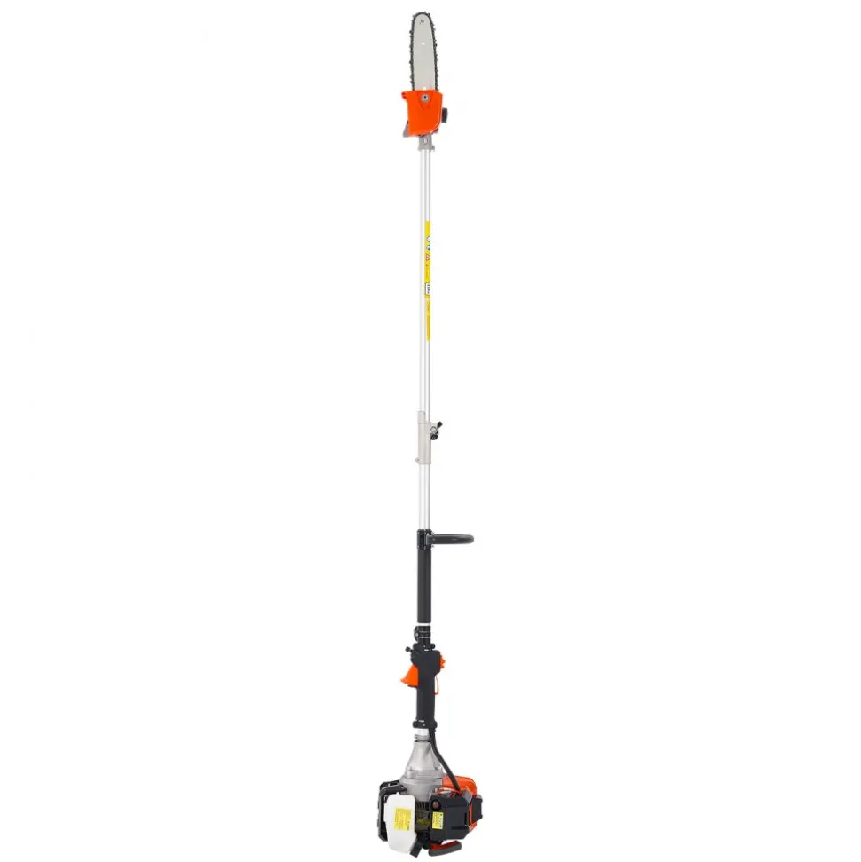 VEVOR Gas Pole Saw, 33CC 2 Stroke Gas Powered Pole Saws with 8 in Cutting Bar, Cordless Tree Trimmer with 30 fl.oz Fuel Tank, 6.7 to 11.6 ft Extendable, Powerful Chainsaw for Tree Trimming Pruning