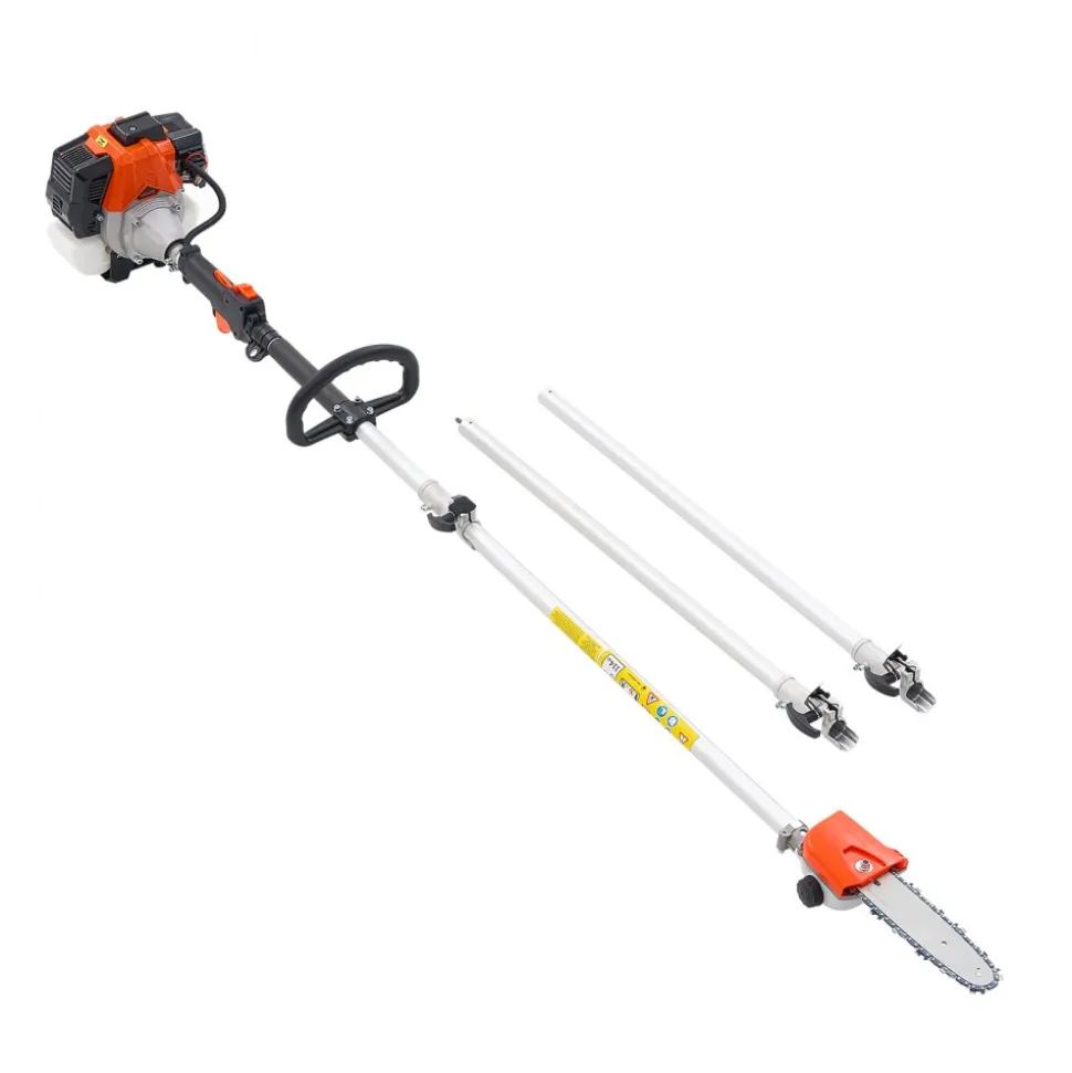 VEVOR Gas Pole Saw, 33CC 2 Stroke Gas Powered Pole Saws with 8 in Cutting Bar, Cordless Tree Trimmer with 30 fl.oz Fuel Tank, 6.7 to 11.6 ft Extendable, Powerful Chainsaw for Tree Trimming Pruning