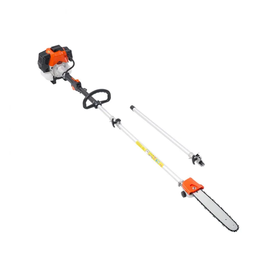 VEVOR Gas Pole Saw, 52CC 2 Stroke Gas Powered Pole Saws with 14 in Cutting Bar, Cordless Tree Trimmer with 30 fl.oz Fuel Tank, 7.2 to 10 ft Extendable, Powerful Chainsaw for Tree Trimming Pruning