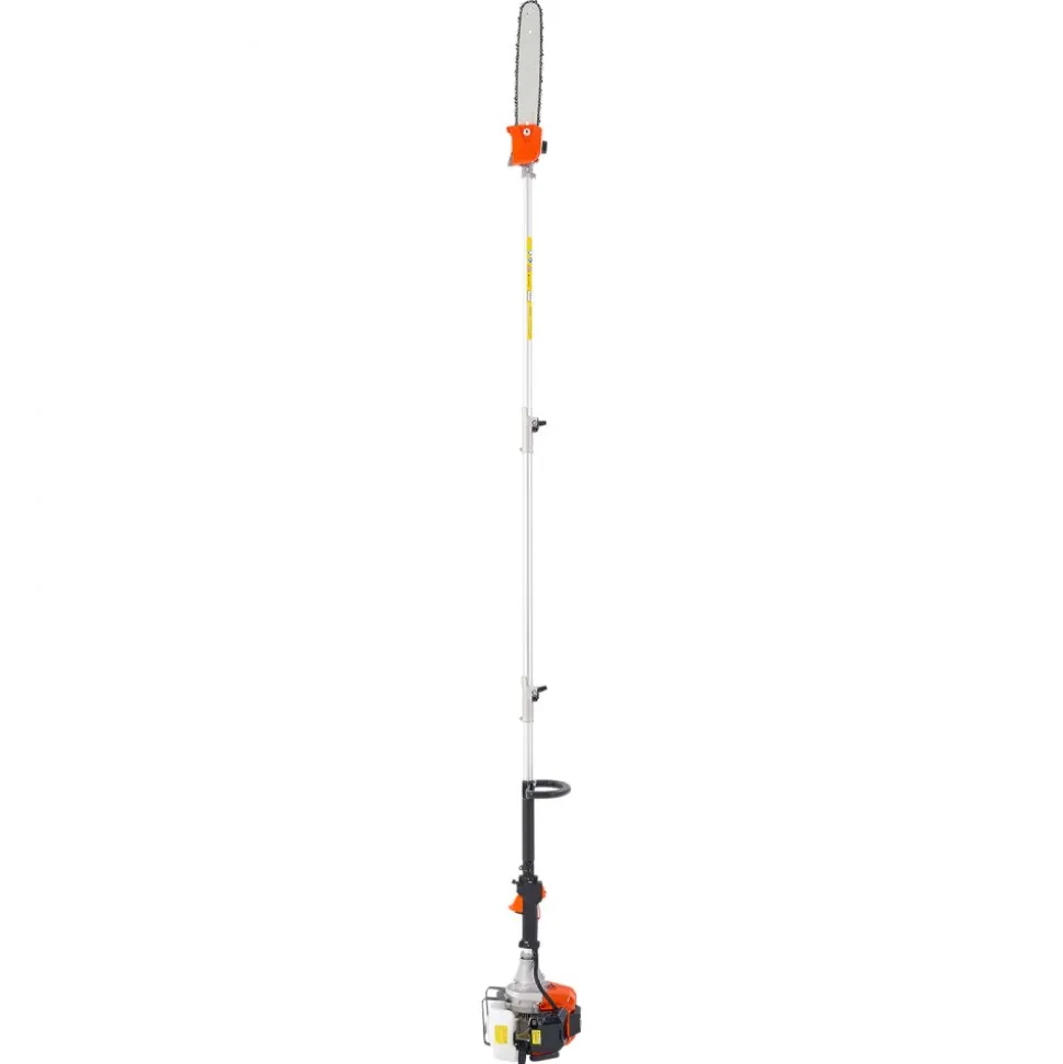 VEVOR Gas Pole Saw, 52CC 2 Stroke Gas Powered Pole Saws with 14 in Cutting Bar, Cordless Tree Trimmer with 30 fl.oz Fuel Tank, 7.2 to 10 ft Extendable, Powerful Chainsaw for Tree Trimming Pruning