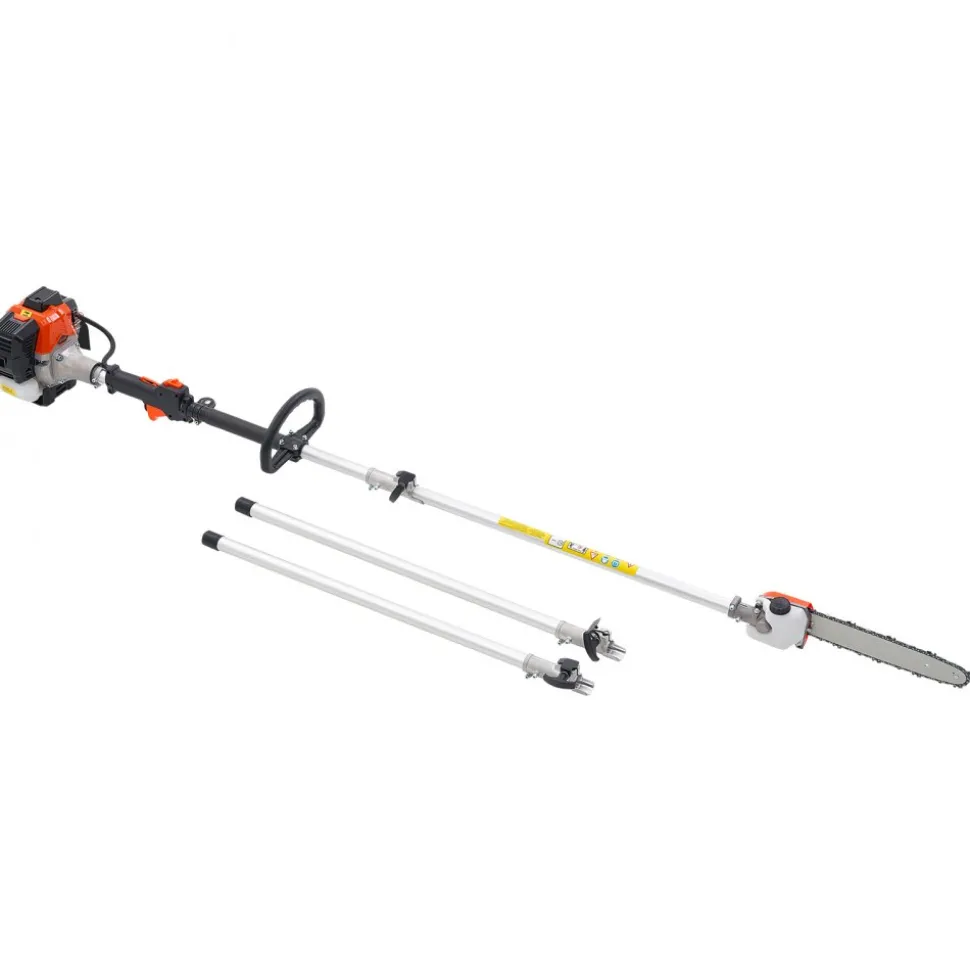VEVOR Gas Pole Saw, 25CC 2 Stroke Gas Powered Pole Saws with 8 in Cutting Bar, Cordless Tree Trimmer with 23 fl.oz Fuel Tank, 6.5 to 9 ft Extendable, Powerful Chainsaw for Tree Trimming Pruning