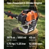 VEVOR Gas Pole Saw, 43CC 2 Stroke Gas Powered Pole Saws with 10 in Cutting Bar, Cordless Tree Trimmer with 30 fl.oz Fuel Tank, 6.8 to 11.7 ft Extendable, Powerful Chainsaw for Tree Trimming Pruning