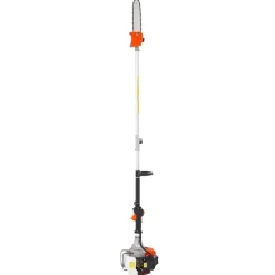 VEVOR Gas Pole Saw, 43CC 2 Stroke Gas Powered Pole Saws with 10 in Cutting Bar, Cordless Tree Trimmer with 30 fl.oz Fuel Tank, 6.8 to 11.7 ft Extendable, Powerful Chainsaw for Tree Trimming Pruning