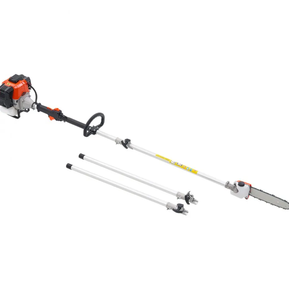 VEVOR Gas Pole Saw, 43CC 2 Stroke Gas Powered Pole Saws with 10 in Cutting Bar, Cordless Tree Trimmer with 30 fl.oz Fuel Tank, 6.8 to 11.7 ft Extendable, Powerful Chainsaw for Tree Trimming Pruning