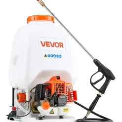 VEVOR Gas Powered Backpack Sprayer, 26.5CC 0.9HP Engine, Garden Sprayer with 6.5 Gallon Tank, Large Area Coverage, Lawn Spraying Machine with 24 in Wand & Nozzles for Efficient Gardening & Farming