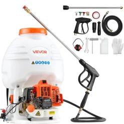 VEVOR Gas Powered Backpack Sprayer, 26.5CC 0.9HP Engine, Garden Sprayer with 5 Gallon Tank, Large Area Coverage, Lawn Spraying Machine with 24 in Wand & Nozzles for Efficient Gardening & Farming