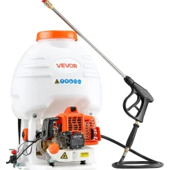 VEVOR Gas Powered Backpack Sprayer, 26.5CC 0.9HP Engine, Garden Sprayer with 5 Gallon Tank, Large Area Coverage, Lawn Spraying Machine with 24 in Wand & Nozzles for Efficient Gardening & Farming