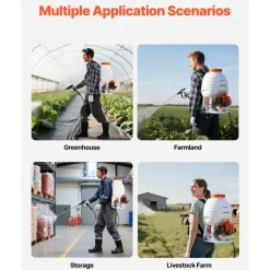 VEVOR Gas Powered Backpack Sprayer, 26.5CC 0.9HP Engine, Garden Sprayer with 5 Gallon Tank, Large Area Coverage, Lawn Spraying Machine with 24 in Wand & Nozzles for Efficient Gardening & Farming