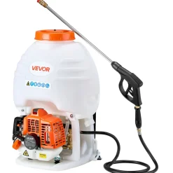 VEVOR Gas Powered Backpack Sprayer, 26.5CC 0.9HP Engine, Garden Sprayer with 5 Gallon Tank, Large Area Coverage, Lawn Spraying Machine with 24 in Wand & Nozzles for Efficient Gardening & Farming