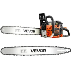 VEVOR Gas Powered Chainsaw 20 & 22 Inch 62CC 3.8HP 2 Stroke Engine Saw, for Wood Cutting, Tree Trimming & Land Clearing, Throttle-Synced Choke, Power Chain Saw with Non-Slip Handle & Dual Tanks