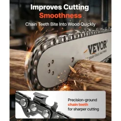 VEVOR Gas Powered Chainsaw 12 Inch 25.4CC 1HP 2 Stroke Engine Gas Chainsaw, for Wood Cutting, Tree Trimming & Land Clearing, Throttle-Synced Choke, Power Chain Saw with Non-Slip Handle & Dual Tanks