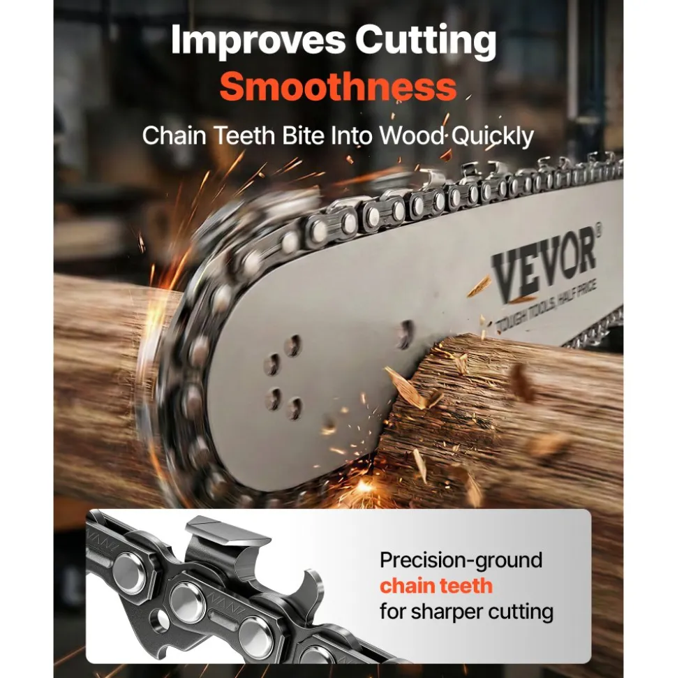 VEVOR Gas Powered Chainsaw 12 Inch 25.4CC 1HP 2 Stroke Engine Gas Chainsaw, for Wood Cutting, Tree Trimming & Land Clearing, Throttle-Synced Choke, Power Chain Saw with Non-Slip Handle & Dual Tanks