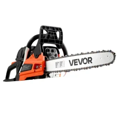 VEVOR Gas Powered Chainsaw 18 Inch 52CC 2.55HP 2 Stroke Engine Gas Chainsaw, for Wood Cutting, Tree Trimming & Land Clearing, Throttle-Synced Choke, Power Chain Saw with Non-Slip Handle & Dual Tanks