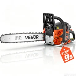 VEVOR Gas Powered Chainsaw 18 Inch 52CC 2.55HP 2 Stroke Engine Gas Chainsaw, for Wood Cutting, Tree Trimming & Land Clearing, Throttle-Synced Choke, Power Chain Saw with Non-Slip Handle & Dual Tanks