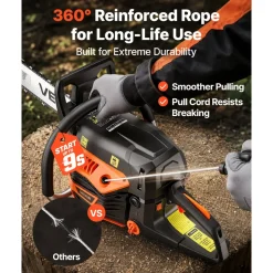 VEVOR Gas Powered Chainsaw 18 & 20 Inch 58CC 3.22HP 2 Stroke Engine Saw, for Wood Cutting, Tree Trimming & Land Clearing, Throttle-Synced Choke, Power Chain Saw with Non-Slip Handle & Dual Tanks