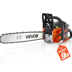 VEVOR Gas Powered Chainsaw 18 & 20 Inch 58CC 3.22HP 2 Stroke Engine Saw, for Wood Cutting, Tree Trimming & Land Clearing, Throttle-Synced Choke, Power Chain Saw with Non-Slip Handle & Dual Tanks