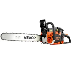 VEVOR Gas Powered Chainsaw 18 & 20 Inch 58CC 3.22HP 2 Stroke Engine Saw, for Wood Cutting, Tree Trimming & Land Clearing, Throttle-Synced Choke, Power Chain Saw with Non-Slip Handle & Dual Tanks