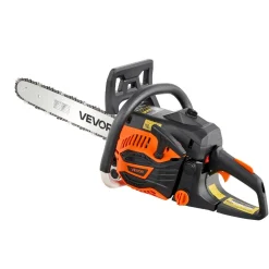 VEVOR Gas Powered Chainsaw 16 Inch 40CC 1.75HP 2 Stroke Engine Gas Chainsaw, for Wood Cutting, Tree Trimming & Land Clearing, Throttle-Synced Choke, Power Chain Saw with Non-Slip Handle & Dual Tanks