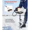 VEVOR Gas Powered Ice Auger, 52CC 2-Stroke Ice Fishing Augers with 8" Steel Drill Bit, Cold-Resistant & Portable Post Hole Digger, Precise and Fast Drilling Powerhead for Winter Fishing Rescue
