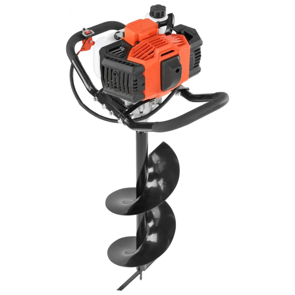 VEVOR Gas Powered Post Hole Digger, 52cc Post Hole Auger with 6" & 10" Bits, 3 Extension Rods, 1450W Heavy-Duty Earth Auger for Fence Posts, Deck / Pergola Posts, Plant / Tree Planting, EPA Listed