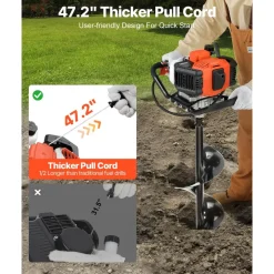 VEVOR Gas Powered Post Hole Digger, 52cc Post Hole Auger with 6