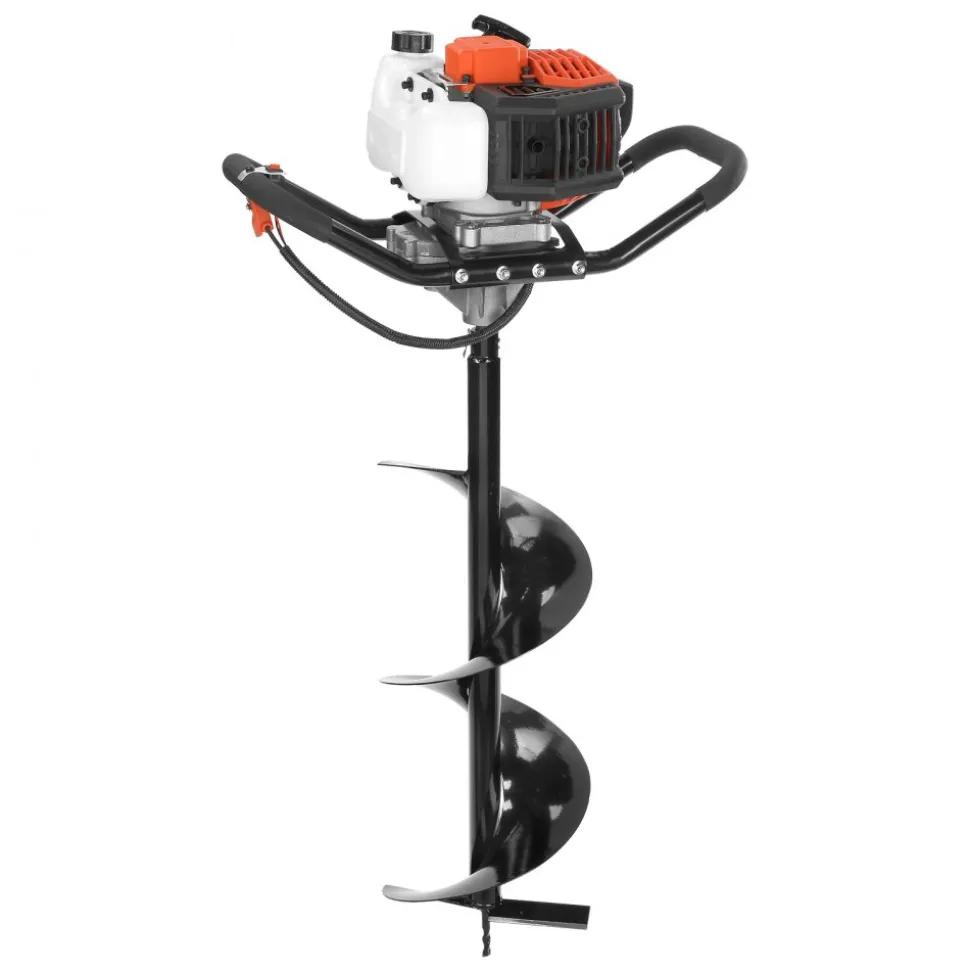 VEVOR Gas Powered Post Hole Digger, 52cc Post Hole Auger with 6" & 10" Bits, 3 Extension Rods, 1450W Heavy-Duty Earth Auger for Fence Posts, Deck / Pergola Posts, Plant / Tree Planting, EPA Listed