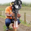 VEVOR Gas Powered T Post Driver, 37.7cc 4-Stroke Engine Efficient Post Pounder with 3 Piling Sleeves, Vibration-Reducing Handle, Heavy Duty Fence Pile Driver for Farm, Orchard, Road Work, Landscaping