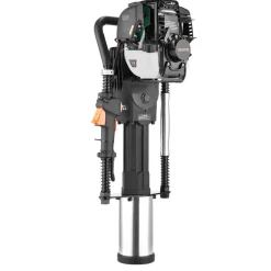 VEVOR Gas Powered T Post Driver, 37.7cc 4-Stroke Engine Efficient Post Pounder with 3 Piling Sleeves, Vibration-Reducing Handle, Heavy Duty Fence Pile Driver for Farm, Orchard, Road Work, Landscaping