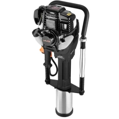 VEVOR Gas Powered T Post Driver, 37.7cc 4-Stroke Engine Efficient Post Pounder with 3 Piling Sleeves, Vibration-Reducing Handle, Heavy Duty Fence Pile Driver for Farm, Orchard, Road Work, Landscaping