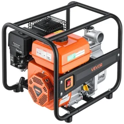VEVOR Gas Powered Water Pump, 2 in, 132 GPM 6.5HP Semi Trash Water Transfer Pump Portable, Gasoline Engine with 25 ft Discharge Hose, Heavy Duty Frame, Cast Iron Impeller, for Irrigation, Ponds, Pools