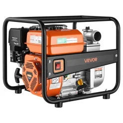VEVOR Gas Powered Water Pump, 2 in, 132 GPM 6.5HP Semi Trash Water Transfer Pump Portable, Gasoline Engine with 25 ft Discharge Hose, Heavy Duty Frame, Cast Iron Impeller, for Irrigation, Ponds, Pools