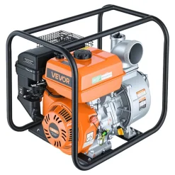 VEVOR Gas Powered Water Pump, 4 in, 422 GPM 8.3HP Semi Trash Water Transfer Pump Portable, Gasoline Engine with 25 ft Discharge Hose, Heavy Duty Frame, Cast Iron Impeller, for Irrigation, Ponds, Pools