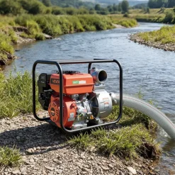 VEVOR Gas Powered Water Pump, 4 in, 422 GPM 8.3HP Semi Trash Water Transfer Pump Portable, Gasoline Engine with 25 ft Discharge Hose, Heavy Duty Frame, Cast Iron Impeller, for Irrigation, Ponds, Pools