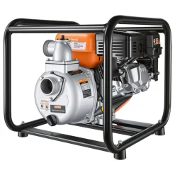 VEVOR Gas Powered Water Pump, 2 in, 132 GPM 7HP Semi Trash Water Transfer Pump Portable, Gasoline Engine with 25 ft Discharge Hose, Heavy Duty Frame, Cast Iron Impeller, for Irrigation, Ponds, Pools