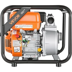 VEVOR Gas Powered Water Pump, 2 in, 132 GPM 7HP Semi Trash Water Transfer Pump Portable, Gasoline Engine with 25 ft Discharge Hose, Heavy Duty Frame, Cast Iron Impeller, for Irrigation, Ponds, Pools
