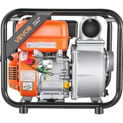 VEVOR Gas Powered Water Pump, 3 in, 242 GPM 7HP Semi Trash Water Transfer Pump Portable, Gasoline Engine with 25 ft Discharge Hose, Heavy Duty Frame, Cast Iron Impeller, for Irrigation, Ponds, Pools