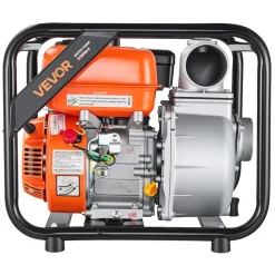VEVOR Gas Powered Water Pump, 3 in, 264 GPM 7HP Semi Trash Water Transfer Pump Portable, Gasoline Engine with 25 ft Discharge Hose, Heavy Duty Frame, Cast Iron Impeller, for Irrigation, Ponds, Pools